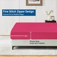 thumbnail image 4 of 1-Piece Fitted Sheet Zippered Closure for Queen Size (60" x 80") , 400 Thread Count, 100% Egyptian Cotton, 15" Deep Pocket, Hot pink Solid Pattern, 4 of 6