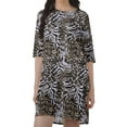 thumbnail image 4 of Moomaya Party Dress For Women Scoop Neck Moss Georgette 3/4 Sleeve Tunic Dress, 4 of 6