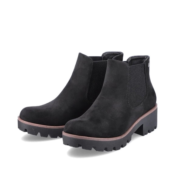 Rieker Women's 99284-00 Round Toe Block Heel Chelsea Ankle Boots, Black, Size EU 42