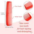 thumbnail image 2 of Juego de peines para el cabello de 12 piezas, peines de plástico fino de bolsillo para mujeres y hombres, peine de vestir fino (rojo) JAMW Sencillez, 2 of 5