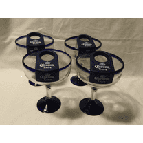 Coronarita 16 oz. Margarita Glasses with Clips, Handmade in Mexico - Set of 4