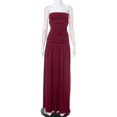 thumbnail image 4 of Elegant Strapless Maxi Dress (S, WineRed), 4 of 7
