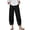 Black #009, variant on Women's Y2k Baggy Distressed Wide Leg Capri Jeans Boho Tulip Hem High Waisted Cropped Denim Pants, XL