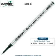 Schmidt 5888 Black 2-Pack B Safety Ceramic Rollerball Refill, 1.0mm Broad Tip, 4 5/16" L x 0.245" Dia (SC58106)