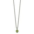 thumbnail image 2 of Shey Couture Sterling Silver with 14K Accent 18 Inch Antiqued Peridot Oval Necklace Q-QTC1467, 2 of 3