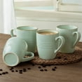 thumbnail image 4 of Famiware Jupiter 4-Piece Stoneware Coffee Mug Sets, Dishwasher Safe and Microwave Safe, Light Green, 4 of 5