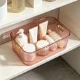 thumbnail image 6 of FeiFu Semi-Transparent Plastic Storage Box, Clear Ribbed Organizer Bin with Gold Handles for Vanity Desk Home Organization, Caja de almacenamiento de plástico transparente, 6 of 6