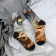 thumbnail image 5 of Gukieu Surreal Desert Eye Landscape Print Contrast Color Mid-calf Socks, Sweat-wicking Athletic Socks, Unisex Clothing Accessories, 5 of 6