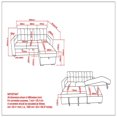 thumbnail image 4 of Moderne Tissu Sofa Sectionnel avec Lit, Rangement, 93,25 po - Charbon, 4 of 8