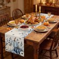 thumbnail image 2 of Navy Blue Pumpkins Fall Table Runner - 72 Inch Long Eucalyptus Rustic Thanksgiving Cotton and Linen Blended Dress Scarves Farmhouse Table Runner for Kitchen Dining, Coffee Table, 13" x 72", 2 of 8