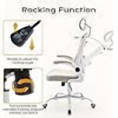 Ergonomic High-Back Mesh Office Chair – Adjustable Headrest & Flip-Up Armrests, Desk Chair with Wheels, 300 lbs Capacity for Home or Study, White