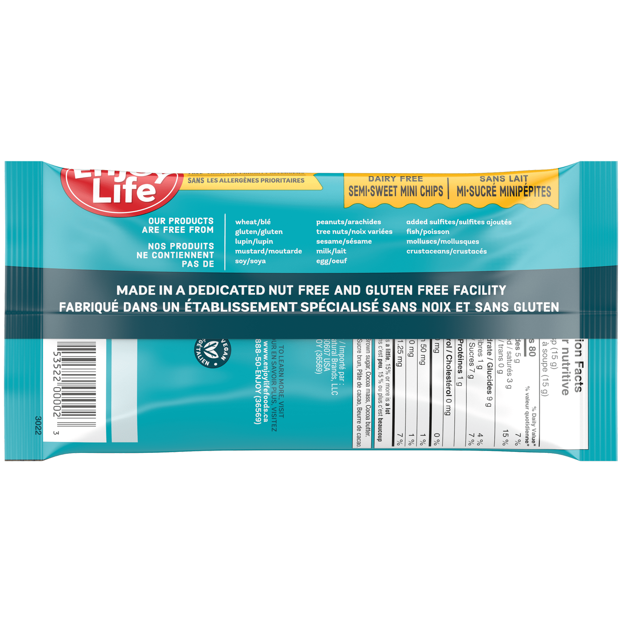 Enjoy Life Semi-Sweet Mini Chips, Gluten Free, Peanut Free, Tree