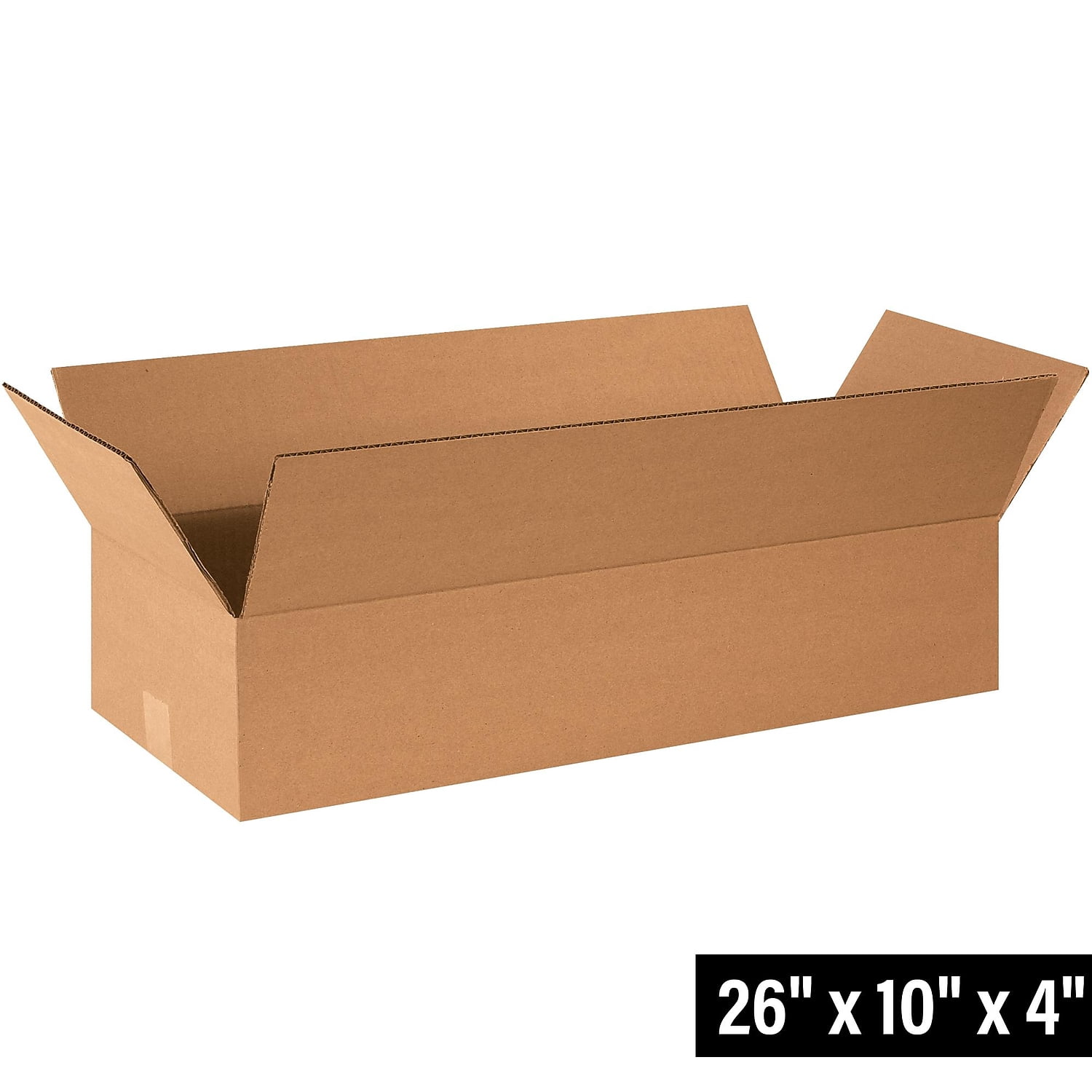 Box Partners Flat Corrugated Boxes 26" x 10" x 4" Kraft 25/Bundle 26104
