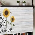 thumbnail image 5 of Sunflowers Rod Pocket Curtain Valance, Farmhouse Country Bee Wooden Grain Farmhouse Window Valance for Living Room, Bedroom, Kitchen 54"W x 18"L, 5 of 9