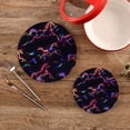thumbnail image 2 of Neon Running Horses Pot Holders Trivets Set of 2 Cotton Hot Pads Mats for Hot Dishes Pots Pans Kitchen Cooking 7" 9.5", 2 of 7