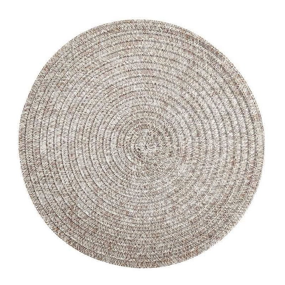 RAY STAR Vinyl Placemats Set of 4, 15in Round Vinyl Weave Placemats, Heat Resistant Wipable Place Mat