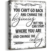 Black and White Inspirational Wall Art Office Decor, Rustic Motivational Wrapped Canvas Art Prints for Bedroom | Living Room | Office | Classroom, 12x16 Inch