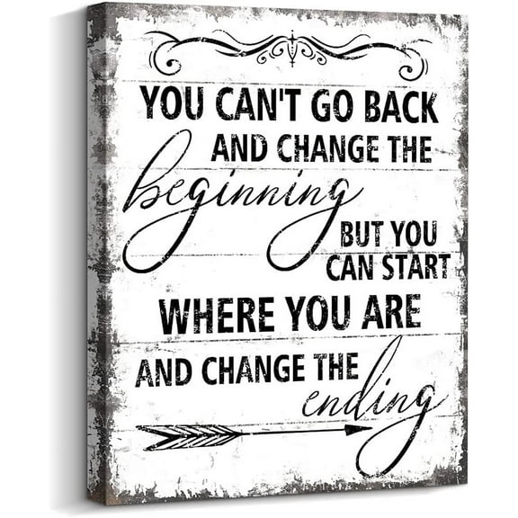 Black and White Inspirational Wall Art Office Decor, Rustic Motivational Wrapped Canvas Art Prints for Bedroom | Living Room | Office | Classroom, 12x16 Inch