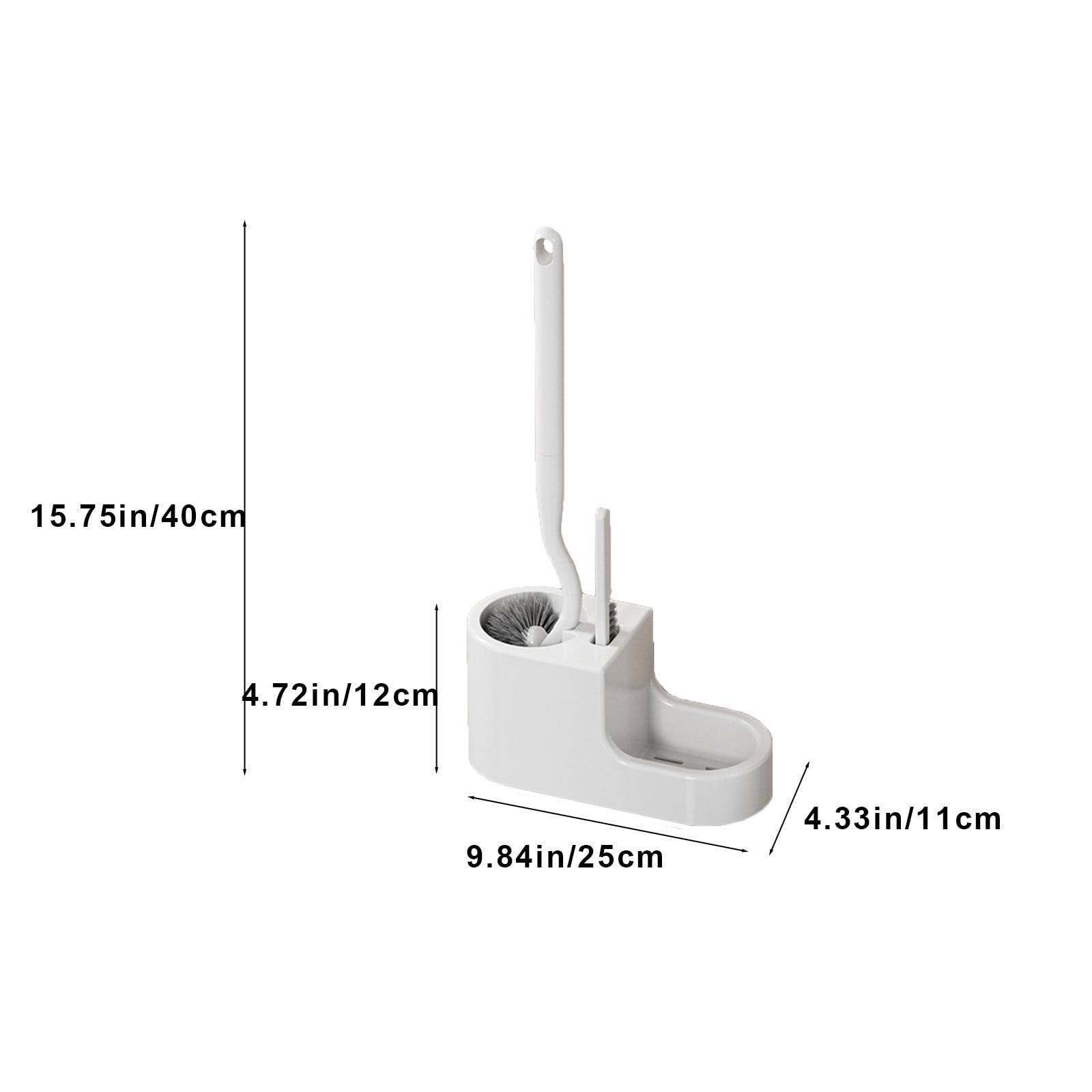 Toilet Bowl Brush Set with 2 Types of Brushes, Stiff Brush and Slit Brush for Thorough Toilet Cleaning, Flexible and Hygienic Design