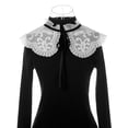 thumbnail image 2 of INSPIRE CHIC Collier Détachable Faux, Mini Cape Col Ras du Cou Faux Dickey pour Blouse Blanc-3 (Lacets Noirs), 2 of 5