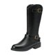 thumbnail image 1 of NECHOLOGY Botas Mujer Zapatos Botines para mujer Zapatos de mujer Botas largas hasta la rodilla de moda Tacones gruesos Botas largas de ante plisadas por encima de la rodilla (Black, 9), 1 of 5