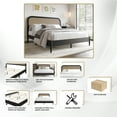 thumbnail image 3 of Castle Place Rattan Wooden Full Platform Bed, Black, 3 of 8
