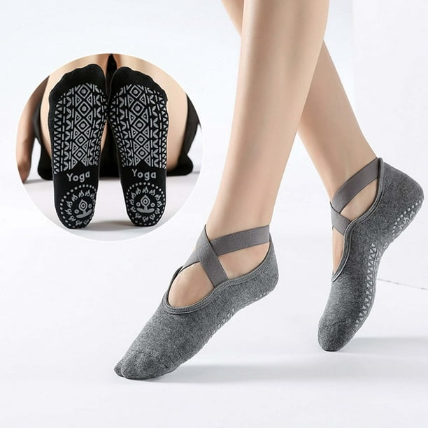 2 Pairs Frilly Yoga Socks Non Slip with Grip Yoga Pilates Ballet Barre  Socks for Women