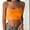 Orange, variant on TODOZO Women's Crop Top Cami Camisole Summer Women Slim Sleeveless Backless Spaghetti Strap Tank Top Cute Y2K Scoop Neck Cami Tops Basic Going Out Crop Shirt Blue L