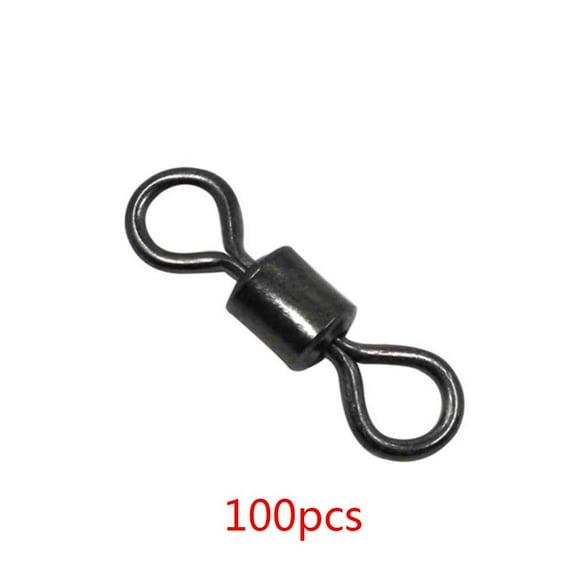 100 Pcs Connecteur Pivotant à Roulettes pour Pêche, Roulement de Baril, Anneau Solide, Accessoire d'Attirail de Pêche en Mer, Outil