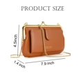 thumbnail image 3 of LAVA Vintage Kiss Lock Handbags PU Leather Crossbody Purses Retro Evening Clutch Bags (White), 3 of 11