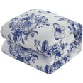 thumbnail image 2 of Heritage Club Kdis Beau Jardin 3 Piece Comforter Set, Full/Queen, Blue, Polyester, Floral, 2 of 5