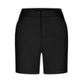thumbnail image 3 of Stephy Shorts for Women Trendy 2025 Casual Summer High Waisted Chino Shorts Straight Leg Hiking Vacation Outfits, Black, XXL, 3 of 7