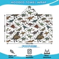 thumbnail image 2 of White Dinosaurs Label Pattern Hooded Bath Towel，60"x35" for Ages 3 To 12 Kids, Quick Dry Lightweight Soft Microfiber Hood Beach Towel Cover Up for Kids, 2 of 7