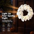 thumbnail image 3 of Halloween Glowing Ghost Wreath, Light-up Spooky Wreath with 12 Ghost Decor, RC, 6H Timer, Ideal for Halloween Party (C 12x3inch), 3 of 9