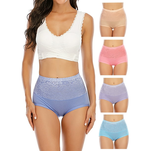 SAYFUT SAYFUT Women High Waist Cotton Underwear Briefs Sexy Lace