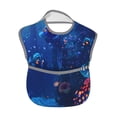 thumbnail image 2 of Zufioo Deep Sea Glowing Fishes Print Toddler Adjustable Waterproof Bib, 11.6x15 Inch Feeding Bib Suitable for 6-24 Month Babies, 2 of 8