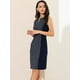 thumbnail image 4 of Vestido de Tubo Midi Ajustado Sin Mangas Con Cuello En V Allegra K Azul S, 4 of 6