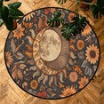 thumbnail image 7 of CURLYOOT Round Rug 3ft Sun And Moon Boho Retro Area Rug, Washable Circle Mat Non Slip Floor Carpet Mat, Soft Indoor Rugs for Entryway Living Room Dining Room Bedroom, 7 of 7