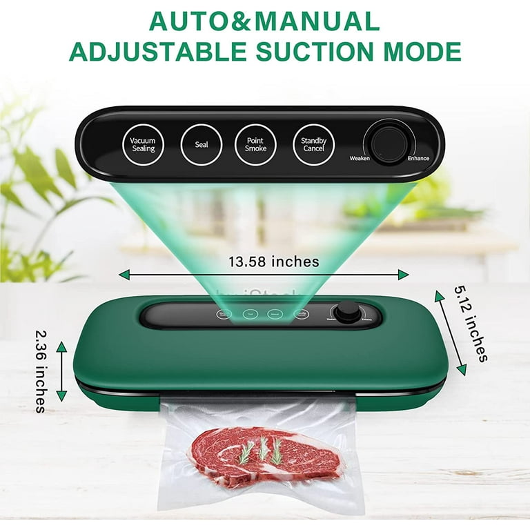 Vacuum Sealer Machine - Food-Vacuum-Sealer Automatic Air Sealing System for  Food Storage Dry and Wet Food Modes LED Indicator Compact Design 11.8 Inch  with 15Pcs Seal Bags Starter Kit (Silver) - Yahoo