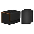 thumbnail image 2 of Caja para baraja de cartas, porta cartas, caja de almacenamiento de cartas con funda, cierre magnético premium, negro naranja, 2 of 9