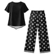 thumbnail image 6 of Capri Sets 2 Piece Plus Size Summer Outfits Casual Summer Wide Leg Crop Pants and Top Matching Suits, 6 of 6