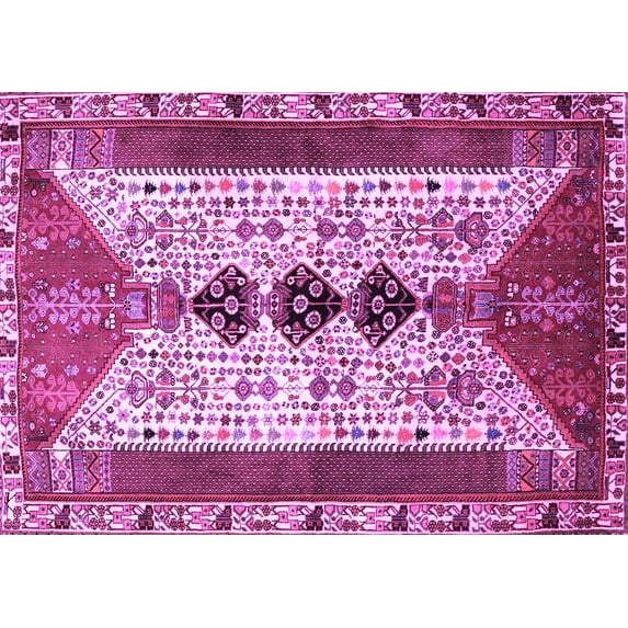 Ahgly Company Indoor Rectangle Persian Purple Traditional Area Rugs, 7' x 10'