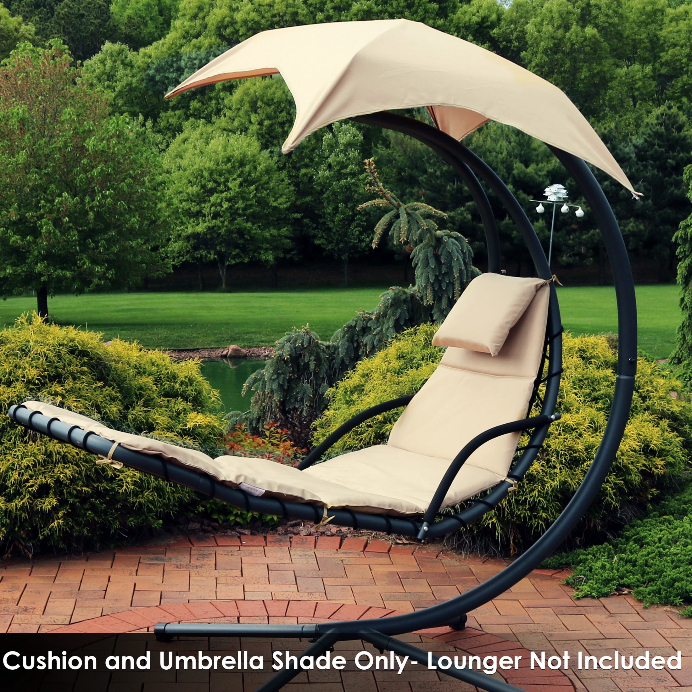 Sunnydaze 27" x 88.5" Beige Outdoor Hanging Lounge Chair Replacement Cushion