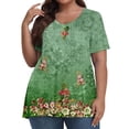 thumbnail image 1 of Fiudx Ropa de Mujer Camiseta Informal de Manga Corta con Cuello En V para Mujer, Blusa Lisa, Talla Grande, a La Moda, 1 of 7