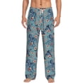 thumbnail image 2 of Kdxio Underwater Animals and Flowers Print Men's Sleep Pajama Pant Lounge Pants with Pockets, 2 of 8