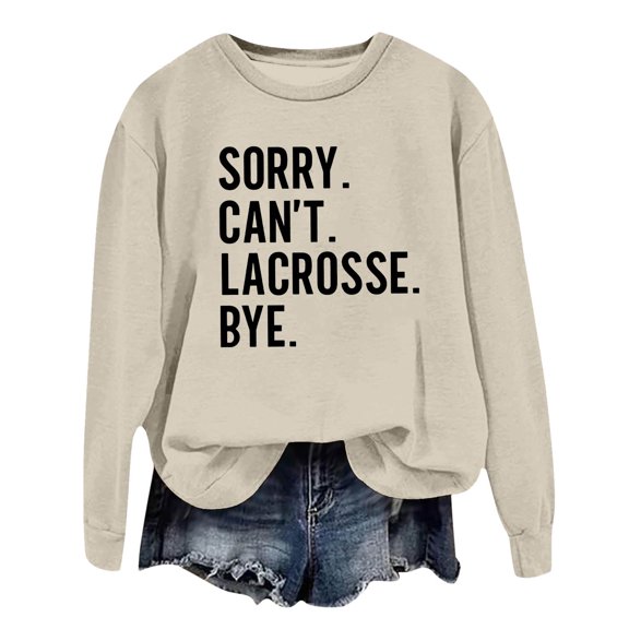 XIAOCHA Men's Lacrosse Letter Graphic Sweatshirt Oversized Long Sleeve Crew Neck Pullover Fleece Soft Sporty Casual Sweatshirts