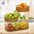 thumbnail image 3 of Tongina 3 Tier Fruit Basket Fruit Bowl Kitchen Countertop Rack Multipurpose Bread Basket Vegetable Rack for Veggie Fruit Potato Table Gold, 3 of 7