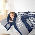 thumbnail image 4 of Homewish Rugby Game Lovers Queen Comforter Set,Football Sport City Bedding Sets,Grey White Blue Bedding Comforter Set For Teens,Breathable Home Decor Reversible,3 Pieces, 4 of 8