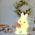 thumbnail image 2 of Sruoe LED Light-Up Easter Bunny Figurine with Red Rose, Glowing Yellow Rabbit Tabletop Ornament, Easter Decorations for Home Spring Farmhouse Gift for Kids Room, 2 of 7