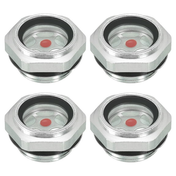 Uxcell Air Compressor Oil Sight Glass, 4 Pack G 3/4" Aluminum Oil Liquid Level Gauge